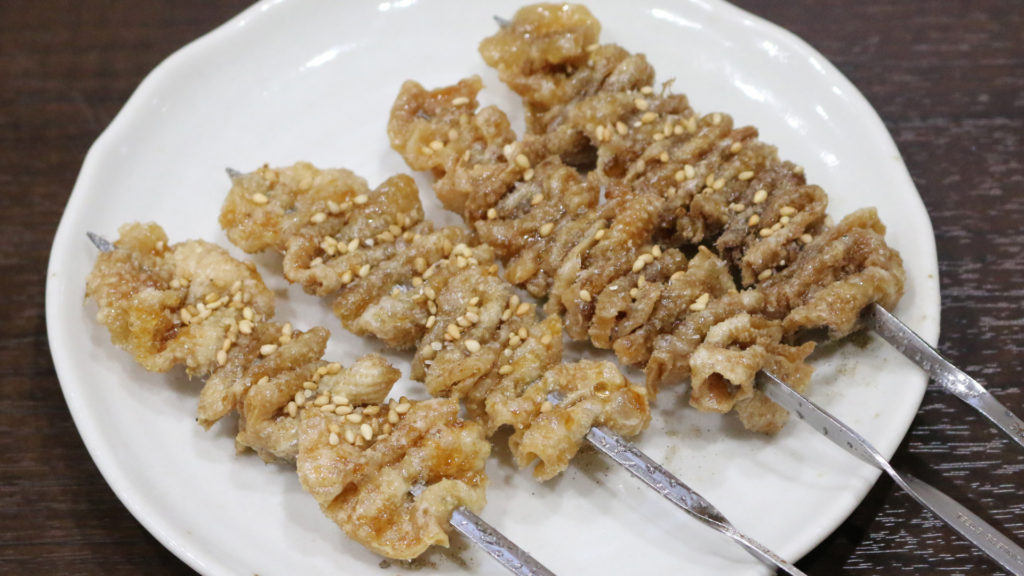 鶏料理　葛（かつら）の皮揚げ